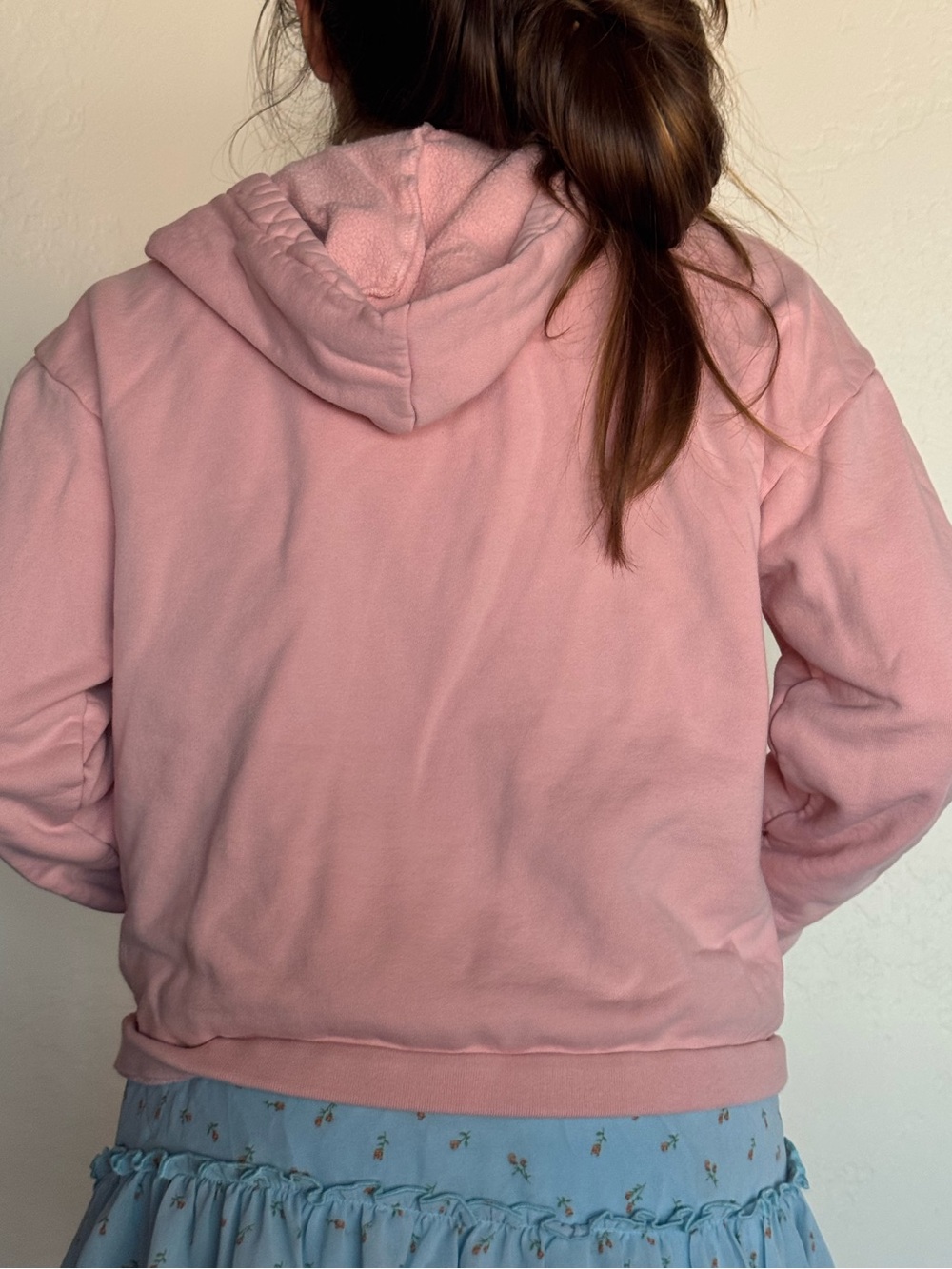 Reformation Soft Pink Zip-Front Hoodie View 3